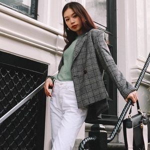 Petite Studio Plaid Jane Blazer